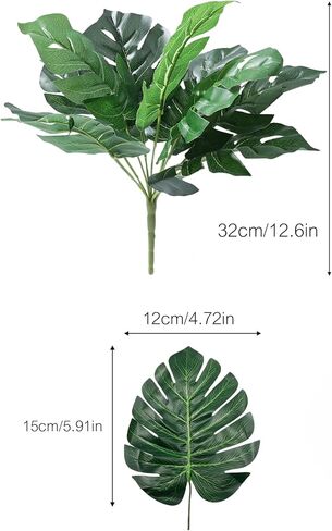9 Head Artificial Plant GreenTurtle Backed Leaf DIY Fake Wreath Leaves Home Party Wedding Office Table Decoration Supplies in Saudi Arabia