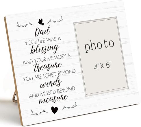 LYEQUIYISA Dad Memorial Picture Frames, Memorial Photo Frame for Loss of Father, Sympathy Bereavement Gifts, Remembrance of Father, Dad Loss Condolence Gift (4x6 Inch Photo) in Saudi Arabia