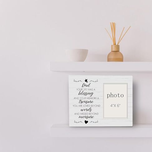 LYEQUIYISA Dad Memorial Picture Frames, Memorial Photo Frame for Loss of Father, Sympathy Bereavement Gifts, Remembrance of Father, Dad Loss Condolence Gift (4x6 Inch Photo) in Saudi Arabia