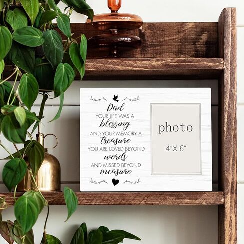 LYEQUIYISA Dad Memorial Picture Frames, Memorial Photo Frame for Loss of Father, Sympathy Bereavement Gifts, Remembrance of Father, Dad Loss Condolence Gift (4x6 Inch Photo) in Saudi Arabia