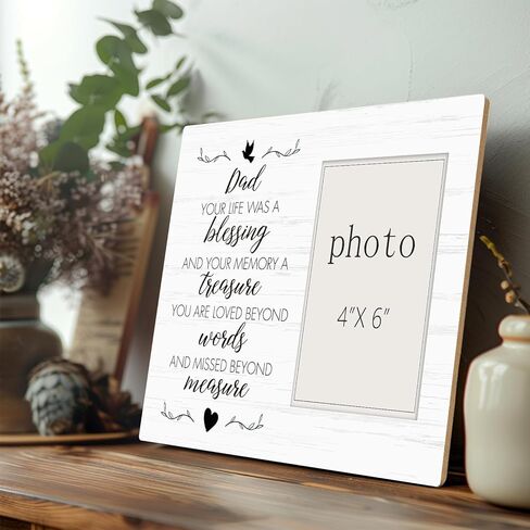 LYEQUIYISA Dad Memorial Picture Frames, Memorial Photo Frame for Loss of Father, Sympathy Bereavement Gifts, Remembrance of Father, Dad Loss Condolence Gift (4x6 Inch Photo) in Saudi Arabia