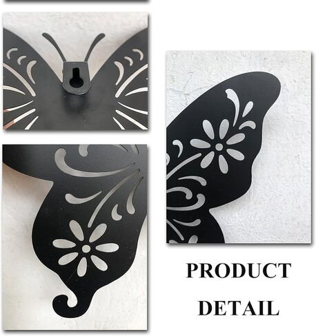 VividLadybug Set of 3 butterfly wall decor, Art Wall Decor, the ideal for interior and exterior decor, Yard Art, black Concise Decoration Hanging in Saudi Arabia