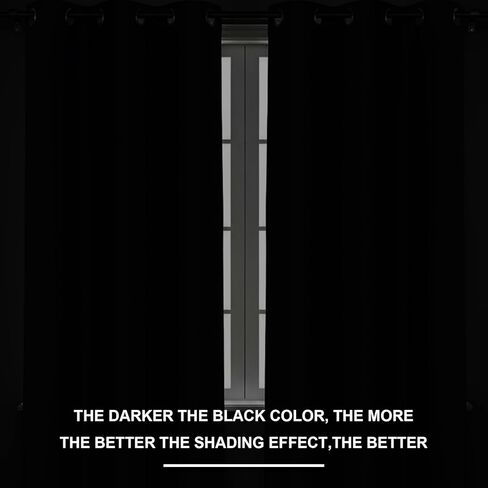 HunnmingRe 12 Panels Blackout Curtains for Bedroom, Solid Thermal Insulated Grommet and Noise Reduction Window Drapes, Room Darkening Curtains Bulk for Living Room(Black,63 x 42 Inch) in Saudi Arabia