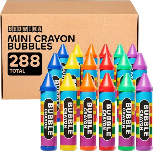 Mini Crayon Bubbles For Kids (Pack of 24) 1 Fl Oz Bulk Bubbles For Kids & Bubble Wand Bottles In Assorted Crayons Shape Colors Non-toxic Mini Bubbles Party Favors For Kids outdoor Toys For Goodie Bags in Kuwait