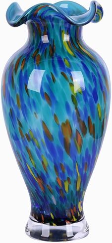Hand-Blown Glass Decorative vase, Unique red Glass vase, Modern Art Home Decor, Perfect as a Centerpiece for Living Room Dining Tables, Display on TV cabinets, or Wedding Floral Arrangements. in Saudi Arabia
