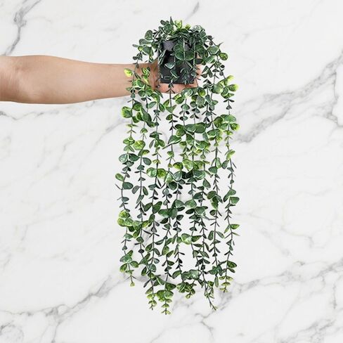 Artificial Hanging Plant Faux Plant Ivy Vine Faux Eucalyptus Vines Fake Potted Greenery for Wall Living Room Home Shelf Office Bathroom Outdoor Indoor Decor (Succulents) in Saudi Arabia