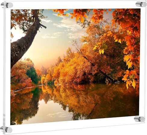 إطار حائط أكريليك عائم كبير مقاس 12 × 16 من Luxy، حزمة واحدة، إطار صورة شفاف بدون إطار مع حوامل مواجهة، عرض صور وسيت شفاف للمنزل أو المكتب أو الملصقات أو المطبوعات الفنية in Kuwait