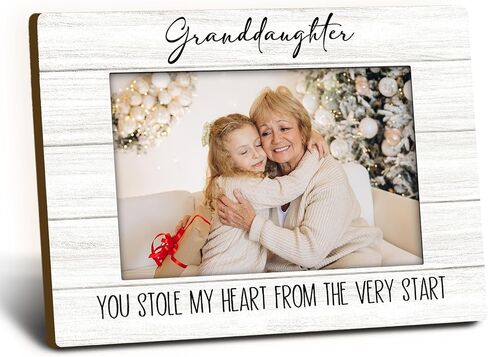 Foyoulame Granddaughter 4x6 إطار صورة، هدايا حفيدة من الجدة الجد الأجداد إطار صورة خشبي، هدايا الابنة الكبرى إطارات الصور الزخرفية لديكور مكتب الجدول in Saudi Arabia