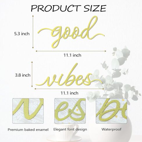 Zzbakress Gold Letter Wall Decor Good Vibes Only Gold Office Home Decor Boho Wall Decoration Metal Inspirational Room Decoration Wire Art Decor for Office Wall Bedroom Home (Relaxing) in Saudi Arabia