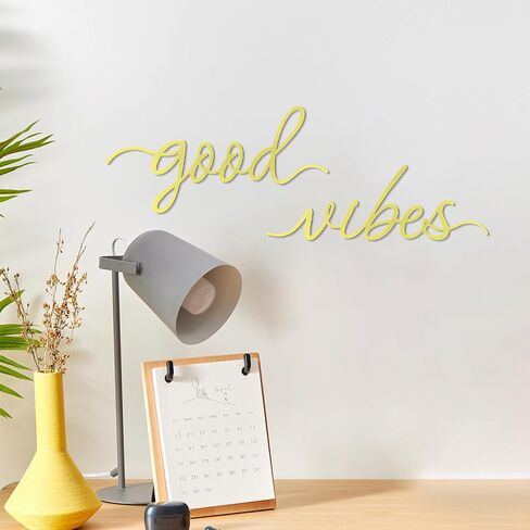 Zzbakress Gold Letter Wall Decor Good Vibes Only Gold Office Home Decor Boho Wall Decoration Metal Inspirational Room Decoration Wire Art Decor for Office Wall Bedroom Home (Relaxing) in Saudi Arabia