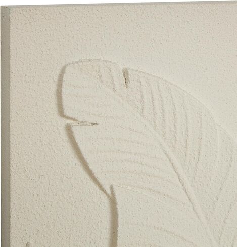 Deco 79 Wood Leaf Home Wall Decor Dimensional Relief Wall Sculpture with Sandstone Texture, Set of 3 Wall Art 16" W, 47" H, Cream in Saudi Arabia