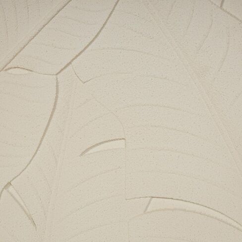 Deco 79 Wood Leaf Home Wall Decor Dimensional Relief Wall Sculpture with Sandstone Texture, Set of 3 Wall Art 16" W, 47" H, Cream in Saudi Arabia