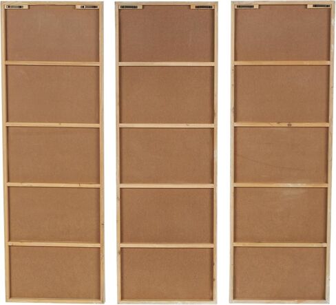 Deco 79 Wood Leaf Home Wall Decor Dimensional Relief Wall Sculpture with Sandstone Texture, Set of 3 Wall Art 16" W, 47" H, Cream in Saudi Arabia