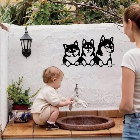 simpnavi Elegant Metal Wall Decor, 3 Cut Dog Design for Living Room, Dining Room or Kitchen, Unique Wall Art to Inspire (16inch) in Saudi Arabia