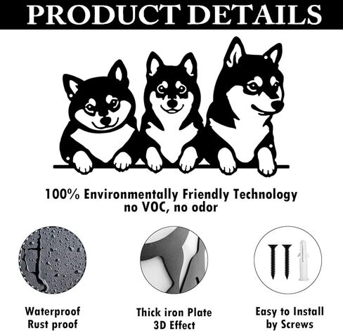 simpnavi Elegant Metal Wall Decor, 3 Cut Dog Design for Living Room, Dining Room or Kitchen, Unique Wall Art to Inspire (16inch) in Saudi Arabia