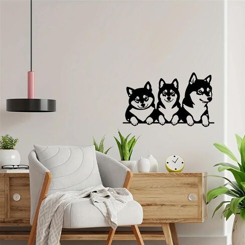 simpnavi Elegant Metal Wall Decor, 3 Cut Dog Design for Living Room, Dining Room or Kitchen, Unique Wall Art to Inspire (16inch) in Saudi Arabia