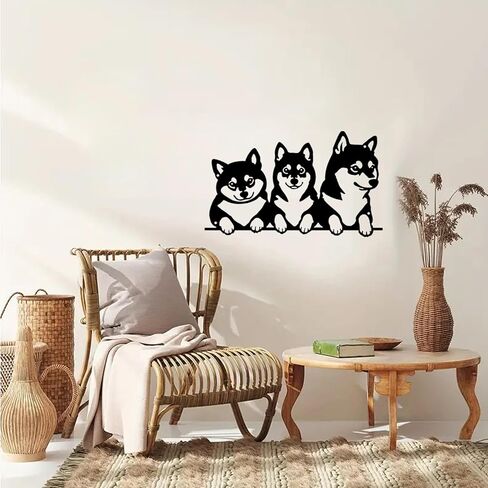 simpnavi Elegant Metal Wall Decor, 3 Cut Dog Design for Living Room, Dining Room or Kitchen, Unique Wall Art to Inspire (16inch) in Saudi Arabia
