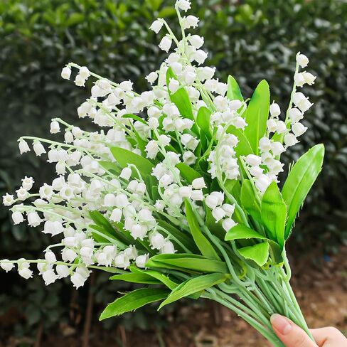 Artificial Flower Bellflower Simulated Lily of The Valley Home Soft Decoration Wedding Valentine's Bouquet Green Plants (35 * 19 * 8cm) in Saudi Arabia