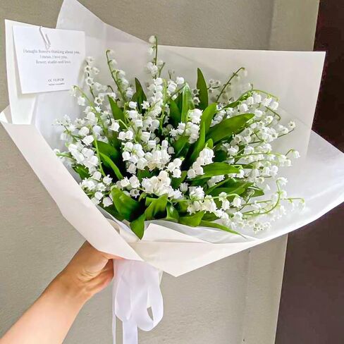 Artificial Flower Bellflower Simulated Lily of The Valley Home Soft Decoration Wedding Valentine's Bouquet Green Plants (35 * 19 * 8cm) in Saudi Arabia