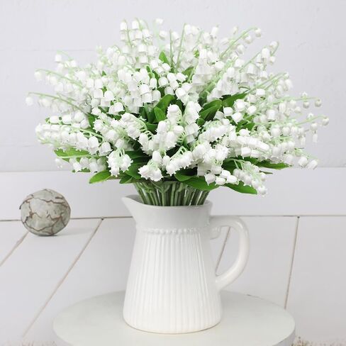 Artificial Flower Bellflower Simulated Lily of The Valley Home Soft Decoration Wedding Valentine's Bouquet Green Plants (35 * 19 * 8cm) in Saudi Arabia