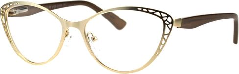 Womens Metal Rim Cat Eye Diecut Deco Powered Reading Glasses in Saudi Arabia