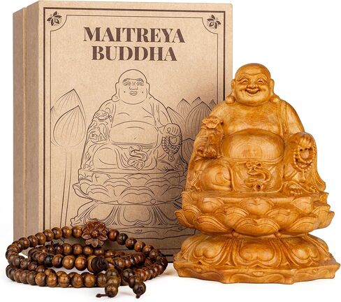 DAISYCRAFTVN Laughing Buddha Statue, Maitreya Happy Buddha for Home Decor, Small Indoor Buddha Statue for Good Luck & Prosperity, Buddha Decor Gift in Saudi Arabia