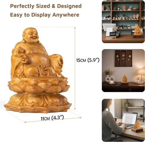 DAISYCRAFTVN Laughing Buddha Statue, Maitreya Happy Buddha for Home Decor, Small Indoor Buddha Statue for Good Luck & Prosperity, Buddha Decor Gift in Saudi Arabia