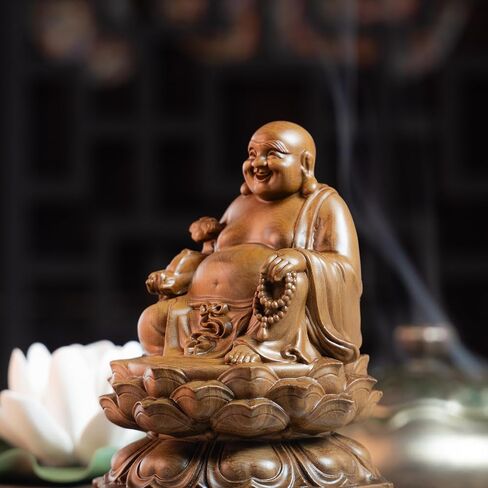 DAISYCRAFTVN Laughing Buddha Statue, Maitreya Happy Buddha for Home Decor, Small Indoor Buddha Statue for Good Luck & Prosperity, Buddha Decor Gift in Saudi Arabia