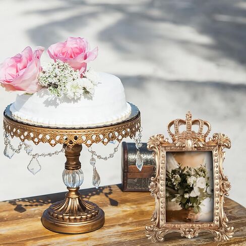 ULTNICE Vintage Golden Crown Resin Photo Frame Decorative Picture Frame with Kickstand for Tabletop and Wall Display Ideal for Weddings and Anniversaries 5.7 Inch in Saudi Arabia