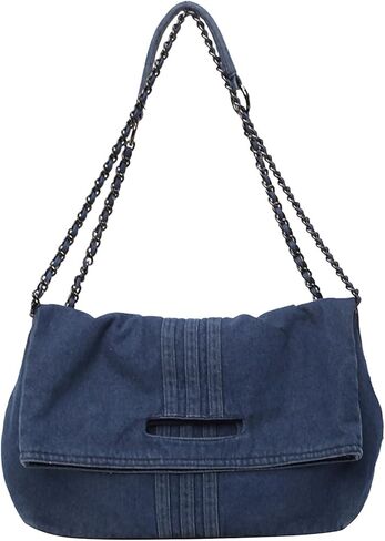 Denim Purse for Women Jean Purses Black Women's Denim Tote Bag Jean Shoulder Bag Large Crossbody Bags in Kuwait