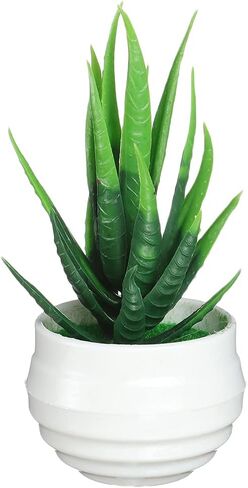 Decoration Home Garden Decor Green Plant Fake Flowers Office Table Potted Ornaments Simulated Tree Pot Plants Artificial Aloe Plants Bonsai(A) in Saudi Arabia