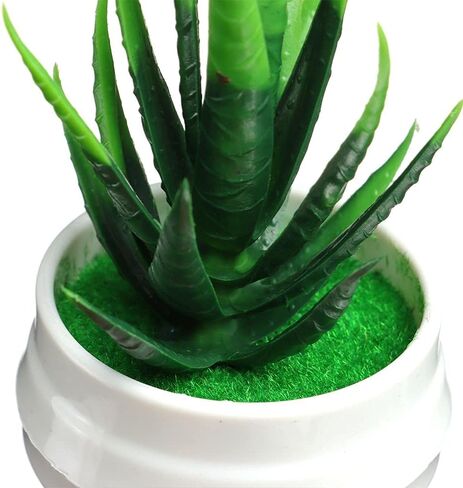 Decoration Home Garden Decor Green Plant Fake Flowers Office Table Potted Ornaments Simulated Tree Pot Plants Artificial Aloe Plants Bonsai(A) in Saudi Arabia