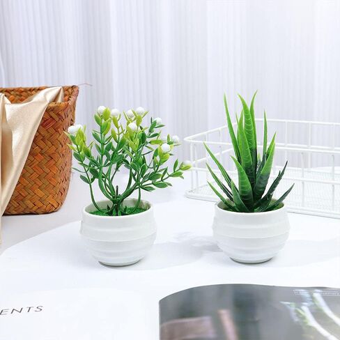 Decoration Home Garden Decor Green Plant Fake Flowers Office Table Potted Ornaments Simulated Tree Pot Plants Artificial Aloe Plants Bonsai(A) in Saudi Arabia