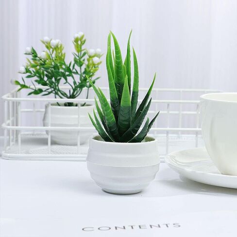 Decoration Home Garden Decor Green Plant Fake Flowers Office Table Potted Ornaments Simulated Tree Pot Plants Artificial Aloe Plants Bonsai(A) in Saudi Arabia