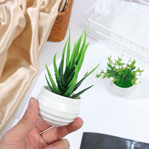 Decoration Home Garden Decor Green Plant Fake Flowers Office Table Potted Ornaments Simulated Tree Pot Plants Artificial Aloe Plants Bonsai(A) in Saudi Arabia