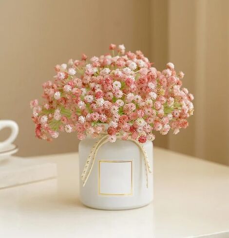 3PCS Artificial Fake Flowers Silk Floral Suitable for Wedding Bride Engagement Home Ornament Room Decoration (Pink, 22x9cm) in Saudi Arabia