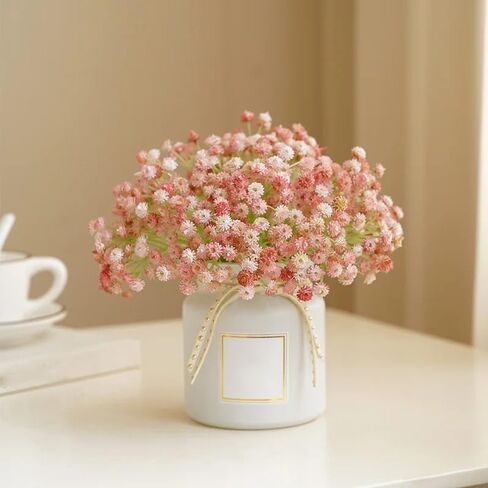 3PCS Artificial Fake Flowers Silk Floral Suitable for Wedding Bride Engagement Home Ornament Room Decoration (Pink, 22x9cm) in Saudi Arabia