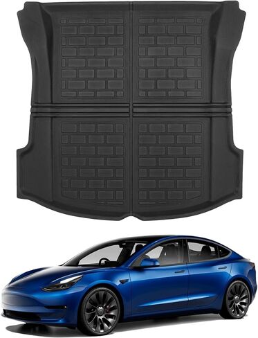 PM Auto الخلفي حصيرة حصيرة السفلى تخزين البضائع لعام 2017-2023 Tesla Model 3 باستثناء المرتفعات ، متوافقة مع Tesla Model 3 حصيرة الشحن الخلفية 2021 2022 2023 2024 Exc. المرتفعات in Kuwait