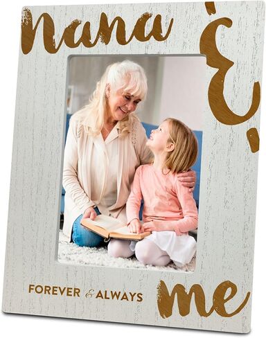 Photo frame of me & grandma, 4 x 6 Wooden White Frame Back support, For desktop decoration wall display, Nana Gifts, Given to Grandma by her grandchildren Gift, Mother's Day Gifts and Supplies - A05 in Saudi Arabia