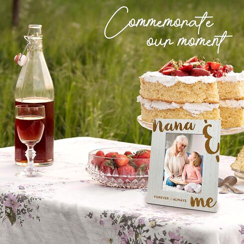 Photo frame of me & grandma, 4 x 6 Wooden White Frame Back support, For desktop decoration wall display, Nana Gifts, Given to Grandma by her grandchildren Gift, Mother's Day Gifts and Supplies - A05 in Saudi Arabia
