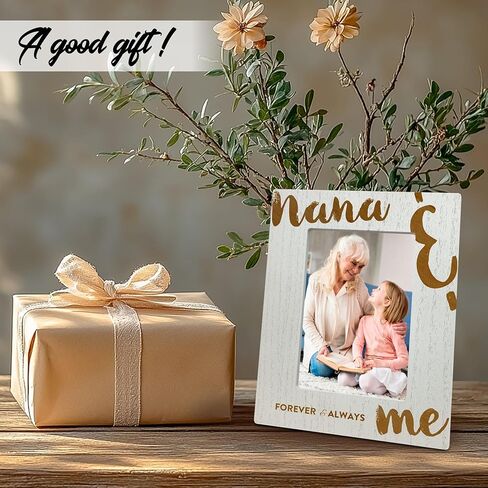 Photo frame of me & grandma, 4 x 6 Wooden White Frame Back support, For desktop decoration wall display, Nana Gifts, Given to Grandma by her grandchildren Gift, Mother's Day Gifts and Supplies - A05 in Saudi Arabia