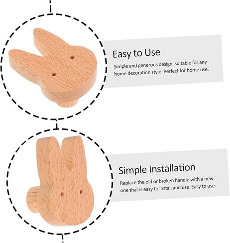 Garneck Shaped Drawer Knob Cute Bunny Cabinet Door Handle for Dressers Easy to Install Solid Knob for Rooms in Saudi Arabia