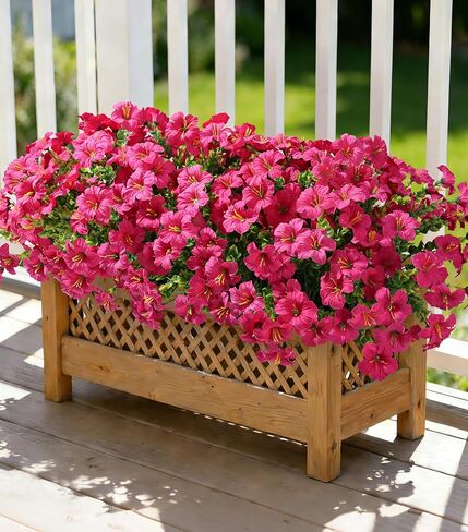 Artificial Flowers for Outdoors Decoration, 20 Bundles Purple Faux Morning Glory with Eucalyptus Look Real UV Resistant Fake Plants Silk Flowers for Outside Yard Gardens Porch Patio Planter Home Urn in Saudi Arabia