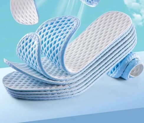 Mesh Breathable Insoles for Shoes Summer Cool Insole Feet Running Sports Shock Absorption Memory Foam Shoes Pads in Saudi Arabia