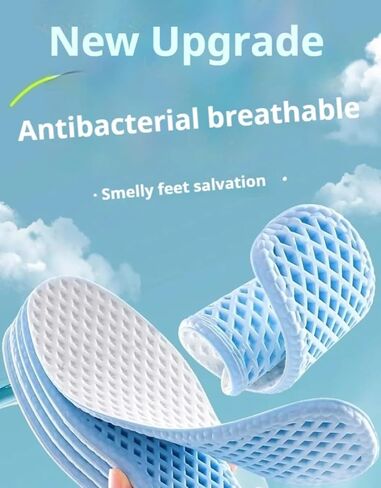 Mesh Breathable Insoles for Shoes Summer Cool Insole Feet Running Sports Shock Absorption Memory Foam Shoes Pads in Saudi Arabia