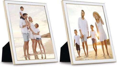 إطار صورة لسطح الطاولة من Sheffield Home - إطار عرض مزخرف بالمينا الحديدي للمنزل أو المكتب، مقاس 5 × 7 بوصة، أبيض in Saudi Arabia