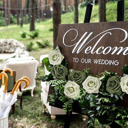 YEEFLORA Artificial Flowers, 25pcs Realistic Artificial Rose for Centerpieces Arrangements, Sage Green Foam Flowers with Stem for Bridal Shower Party Home Decorations in Saudi Arabia