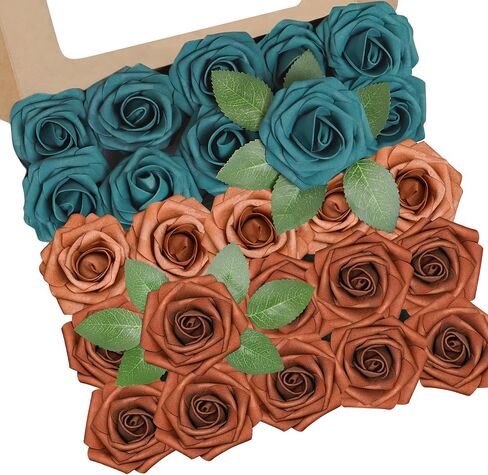 YEEFLORA Artificial Flowers, 25pcs Realistic Artificial Rose for Centerpieces Arrangements, Sage Green Foam Flowers with Stem for Bridal Shower Party Home Decorations in Saudi Arabia