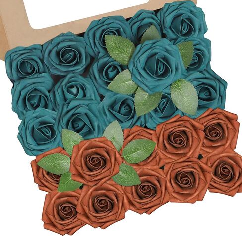 YEEFLORA Artificial Flowers, 25pcs Realistic Artificial Rose for Centerpieces Arrangements, Sage Green Foam Flowers with Stem for Bridal Shower Party Home Decorations in Saudi Arabia