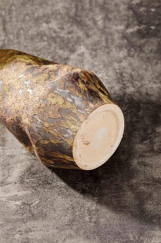 Handmade Wabi-Sabi Ceramic Vase - 13.3" Rustic Farmhouse Decor, Primitive Home Accent for Living Room, Cottagecore Gift (5.5"x5.5"x13.3") in Saudi Arabia
